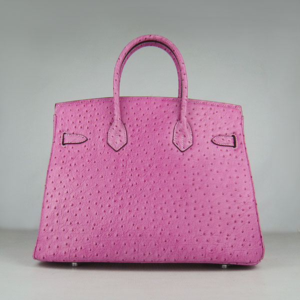 High Quality Fake Hermes Birkin 35CM Ostrich Veins Handbag Peachblow 6089